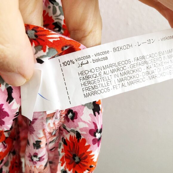 ZARA Floral Print Short Sleeves Mini Dress Size Small - Picture 9 of 11